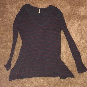 Free People Long Sleeve Waffle Shirt